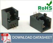 RJ11 Side Entry Low Profile Modular Jack