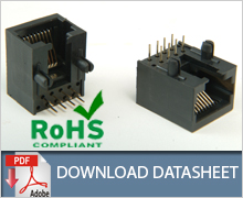 RJ45, RJ48 Side Entry Low Profile Modular Jack